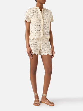 Meave crochet shorts with sequins