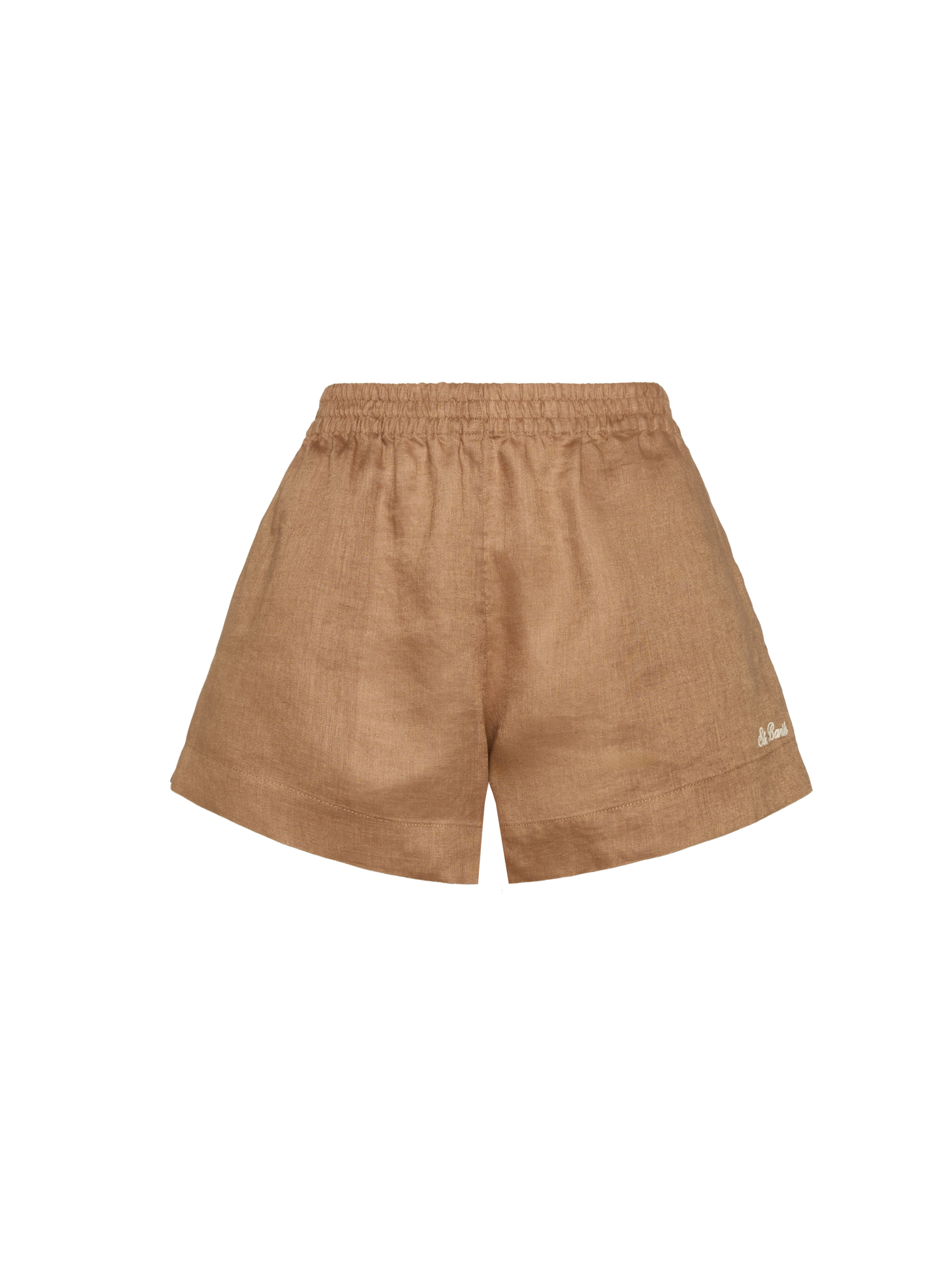 Meave camel brown linen pull up shorts - MC2 Saint Barth