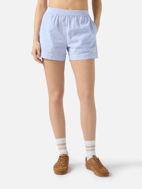 Shorts Meave in seersucker a righe azzurre