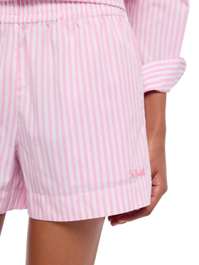 Meave cotton poplin pull up shorts with striped print - MC2 Saint Barth