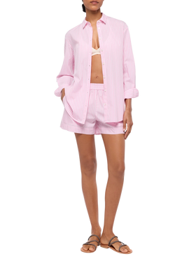 Meave cotton poplin pull up shorts with striped print - MC2 Saint Barth