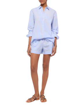 Meave cotton poplin pull up shorts with striped print - MC2 Saint Barth