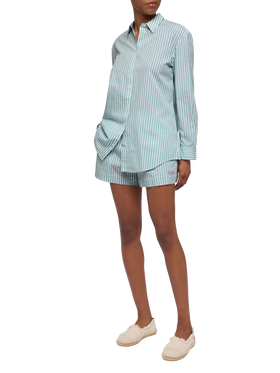 Meave cotton poplin pull up shorts with striped print - MC2 Saint Barth