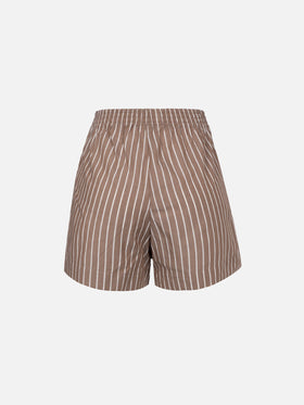 Woman cotton striped pull up shorts Meave - MC2 Saint Barth
