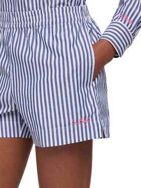 Meave cotton popline pull up shorts with striped print - MC2 Saint Barth