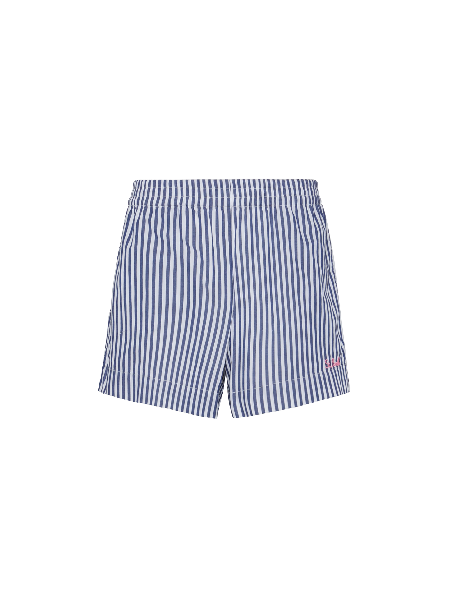 Meave cotton popline pull up shorts with striped print - MC2 Saint Barth
