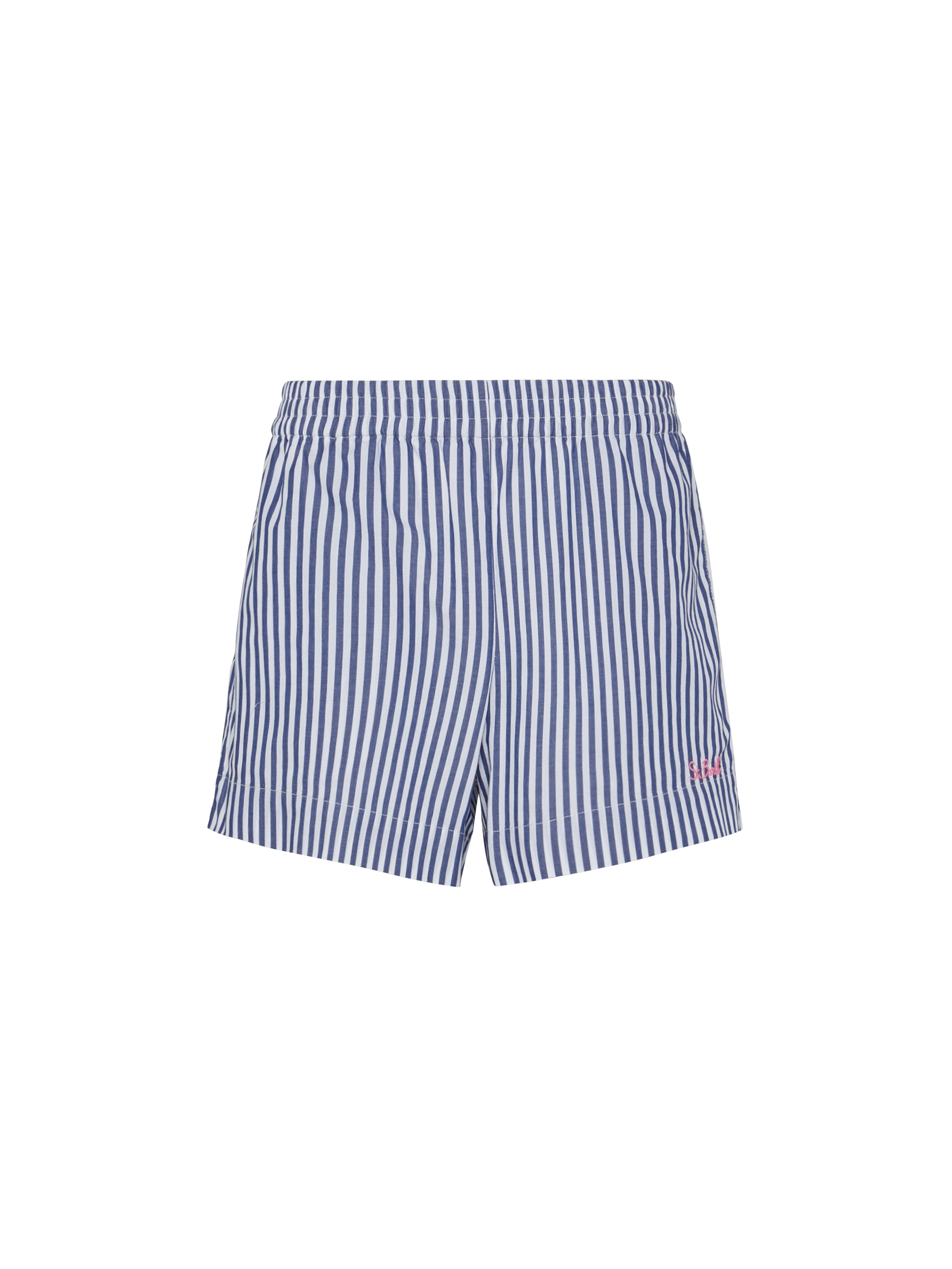 Meave cotton popline pull up shorts with striped print - MC2 Saint Barth