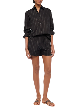 Meave cotton poplin pull up shorts with striped rhinestone embellishment - MC2 Saint Barth