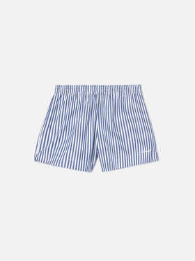 Blue striped Meave poplin shorts