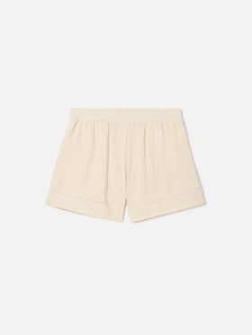 Shorts Meave in mussola di cotone panna