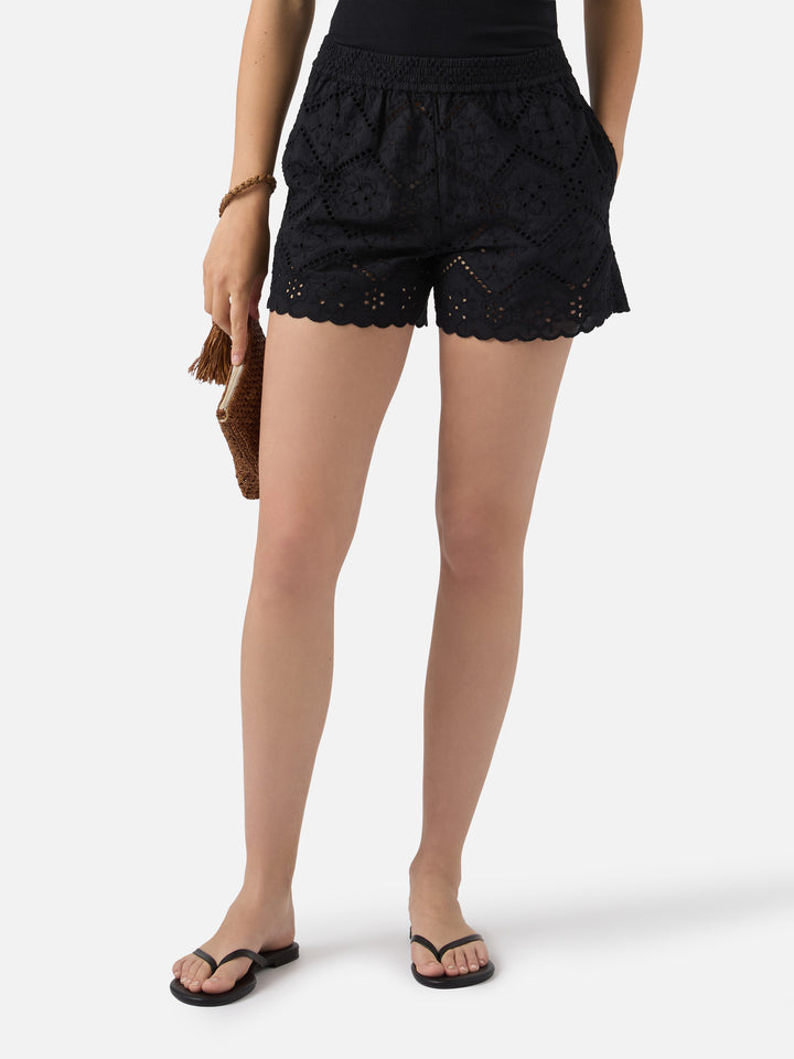 Shorts Meave in sangallo nero