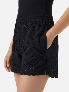 Shorts Meave in sangallo nero