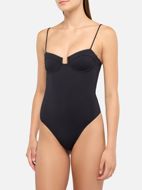 Medea black underwired one-piece swimsuit