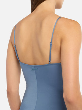 Medea schimmernder Avioblauer Bügel-Badeanzug