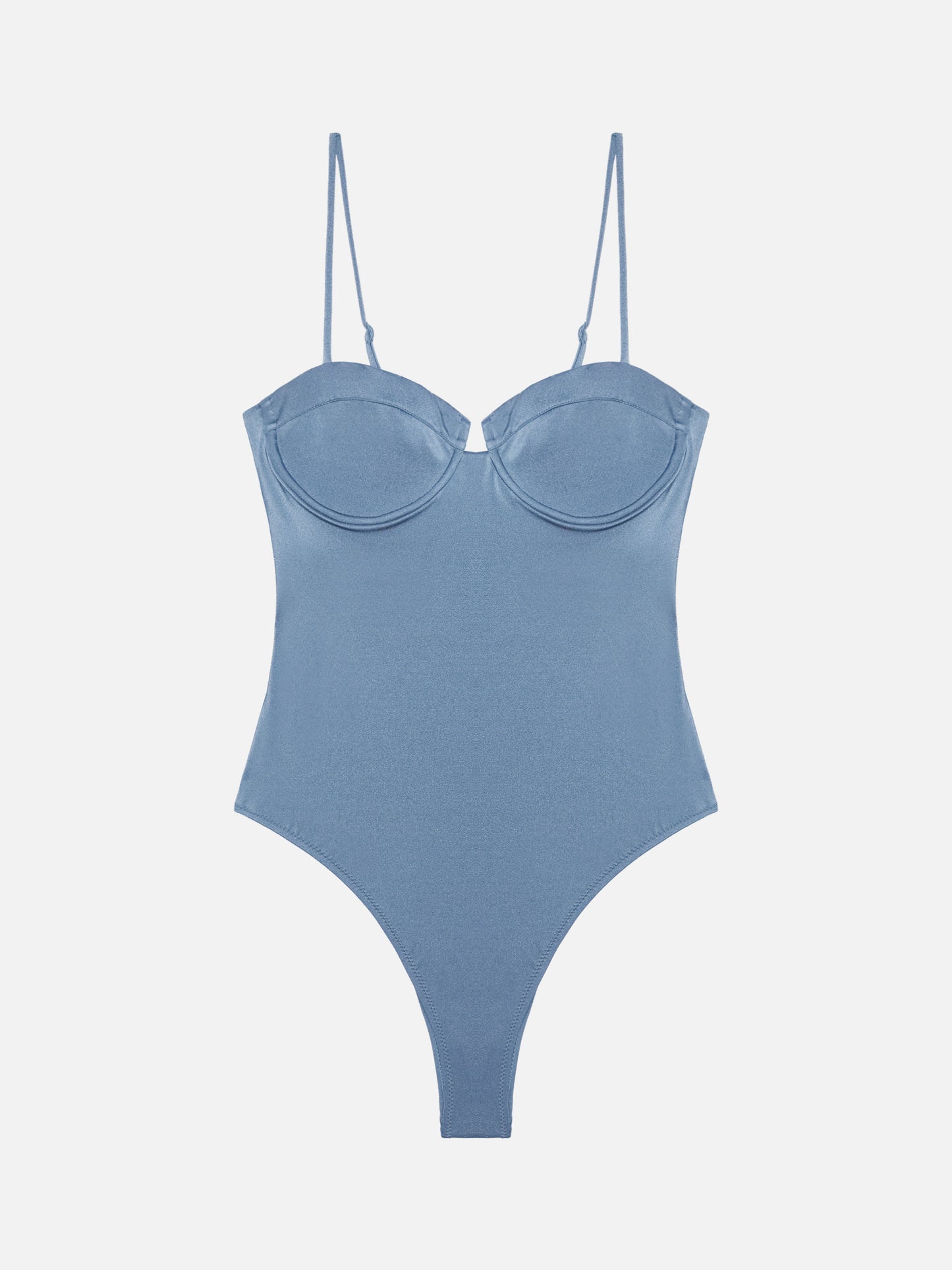 Medea schimmernder Avioblauer Bügel-Badeanzug
