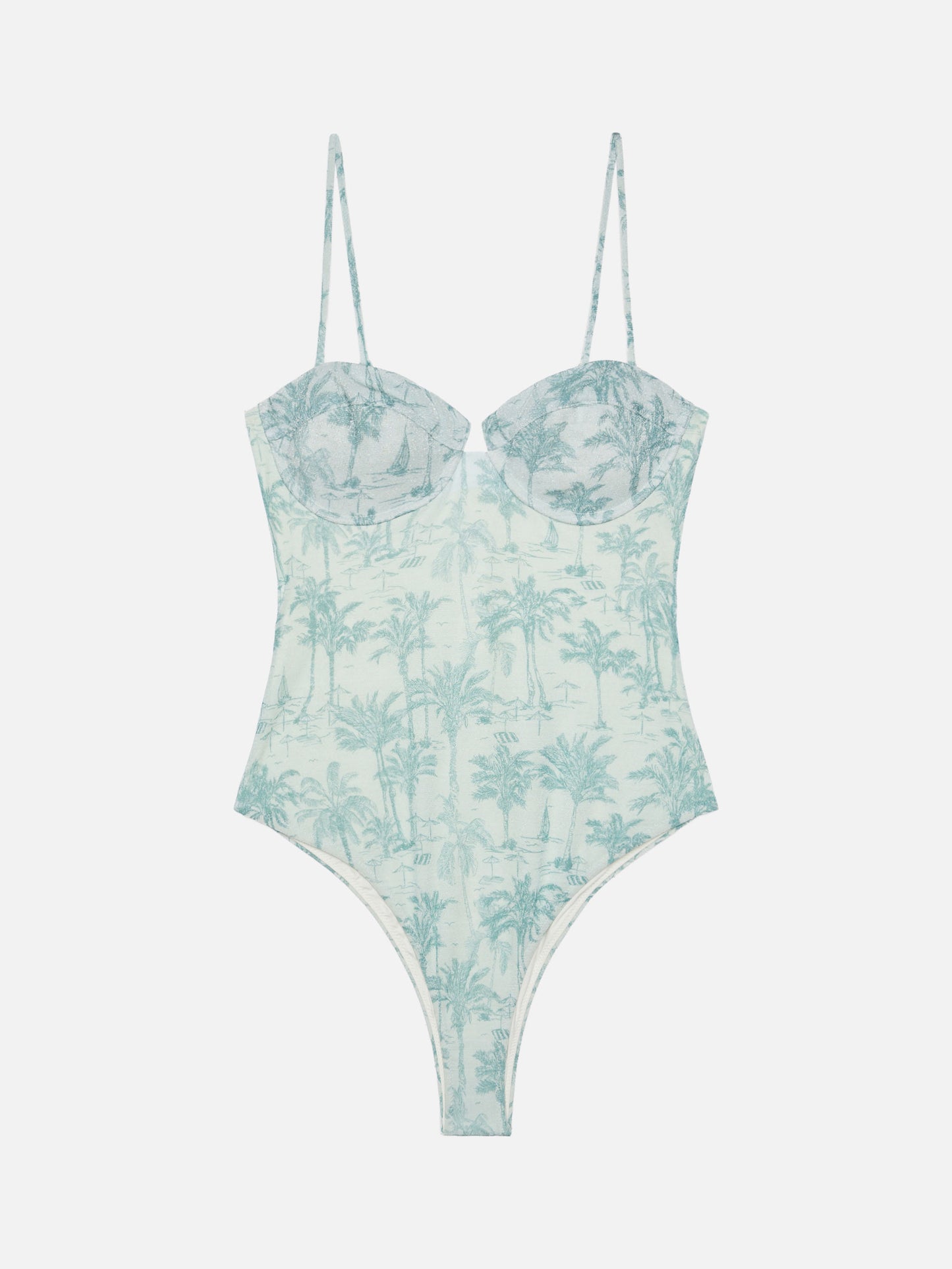 Costume intero Medea lurex con ferretto e stampa toile de jouy