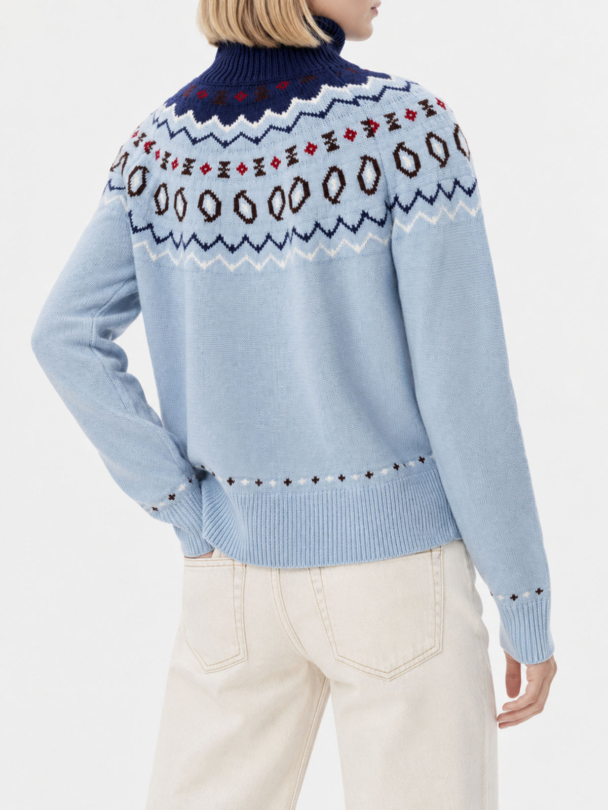 Maglia Meghan in misto cashmere con jacquard 