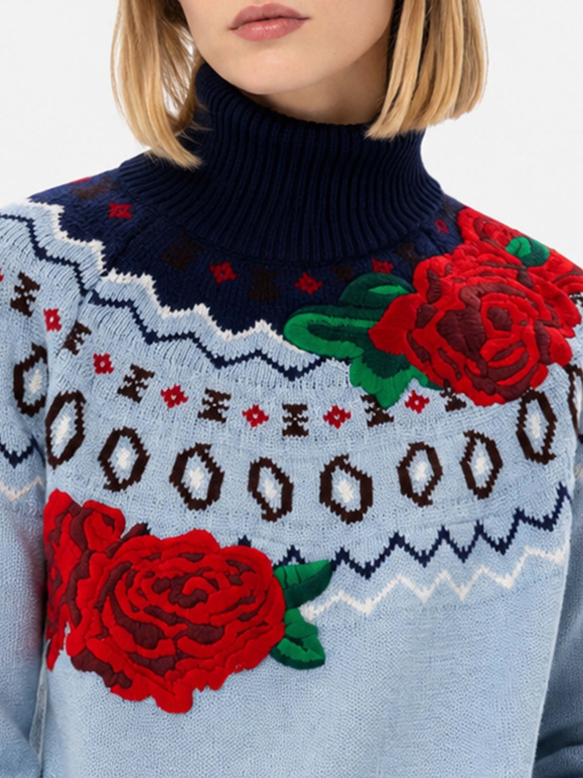 Maglia Meghan in misto cashmere con jacquard 