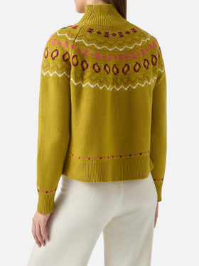 Cashmere blend sweater Meghan with nordic jacquard