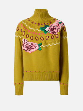 Cashmere blend sweater Meghan with nordic jacquard