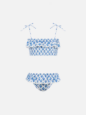 Melie smocked point embroidery bikini with ruffle - MC2 Saint Barth
