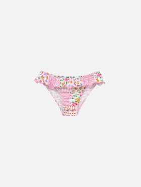 Melly ruffled swim briefs with flower patch print - MC2 Saint Barth