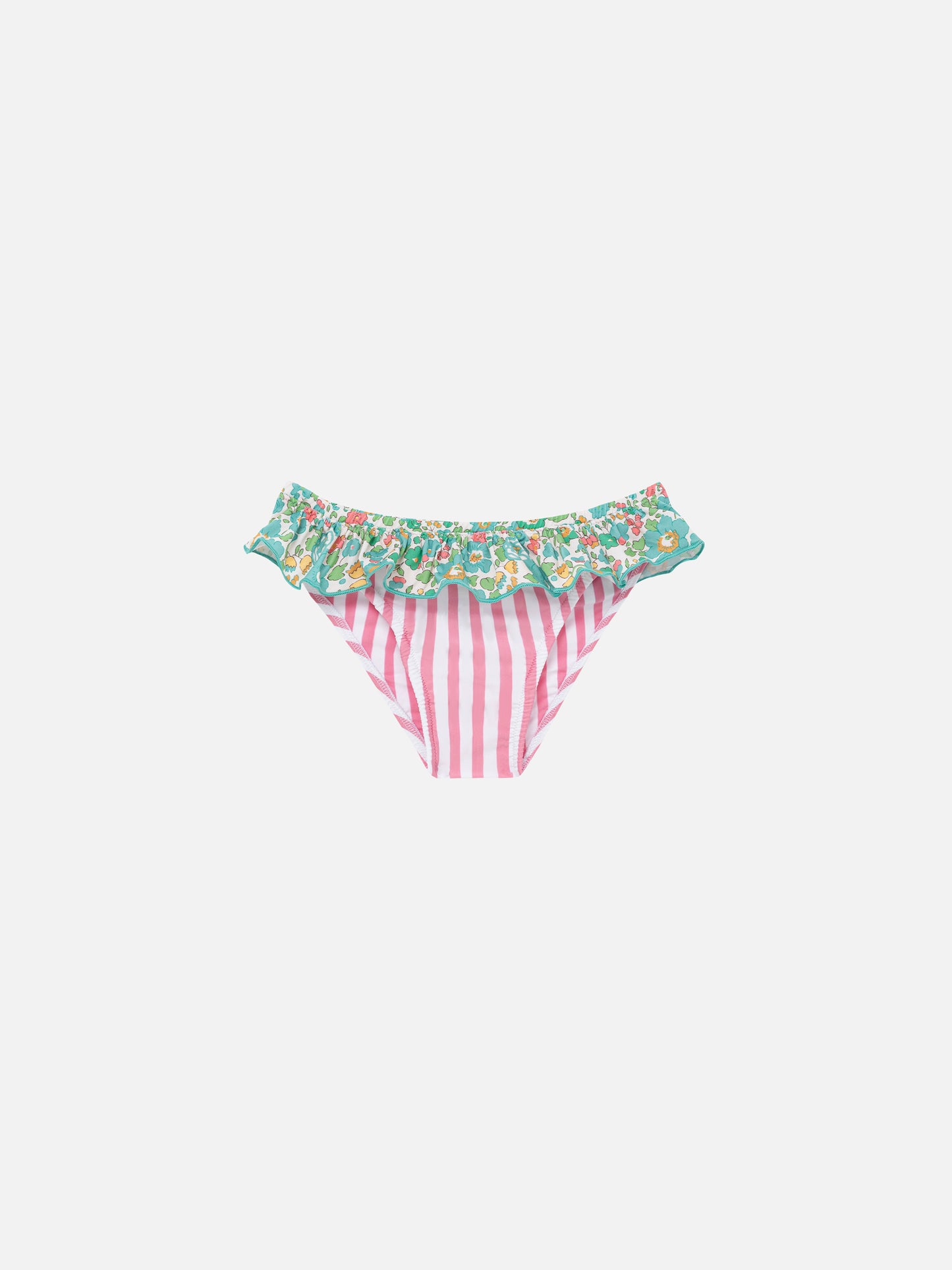 Melly ruffled swim briefs with Betsy patch print | MADE WITH LIBERTY FABRIC - MC2 Saint Barth