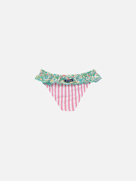Melly ruffled swim briefs with Betsy patch print | MADE WITH LIBERTY FABRIC - MC2 Saint Barth