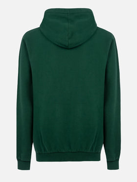 Man British green zipped and hooded sweatshirt with St. Barth embroidery - MC2 Saint Barth