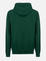 Man British green zipped and hooded sweatshirt with St. Barth embroidery