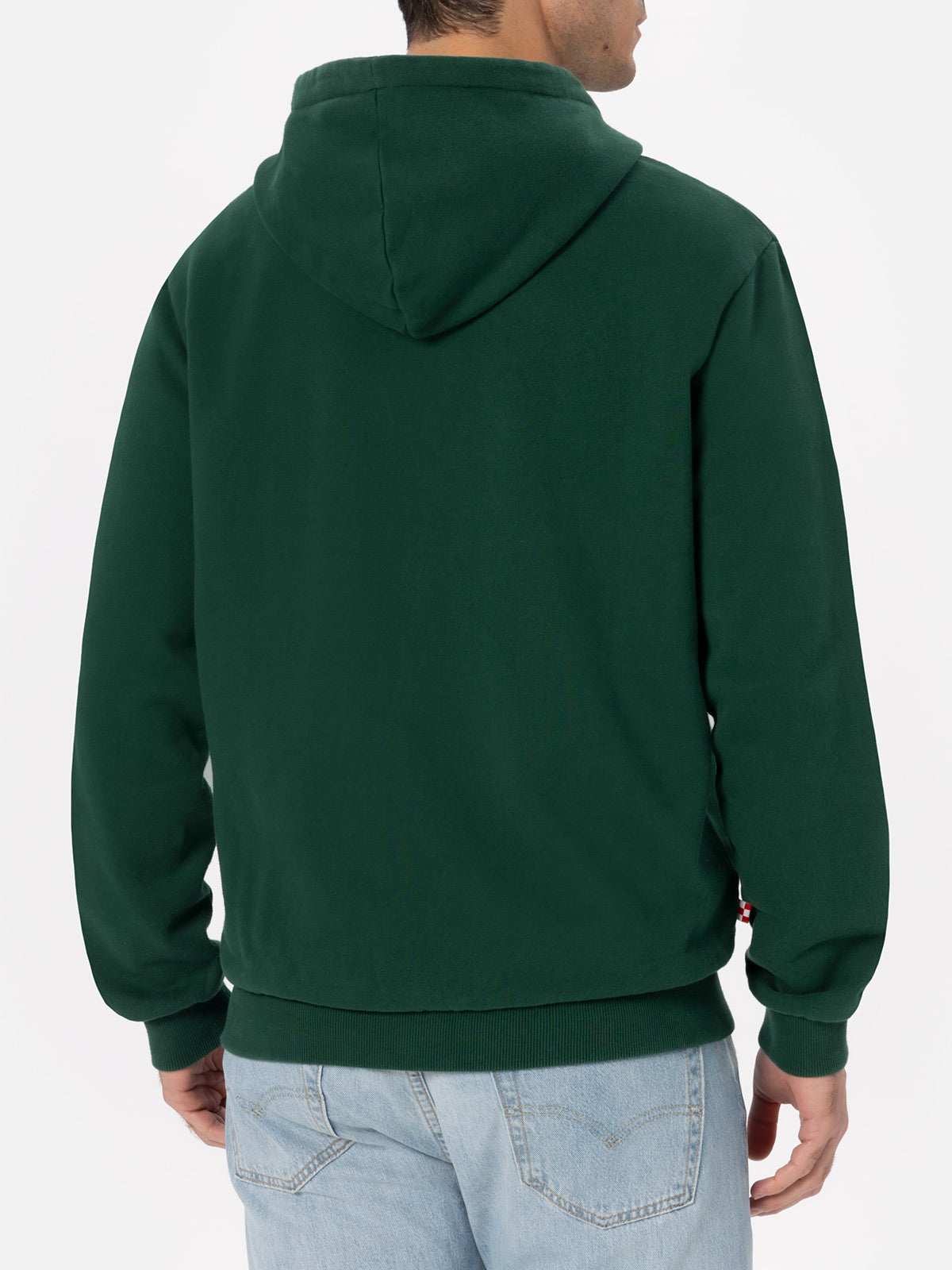 Man British green zipped and hooded sweatshirt with St. Barth embroidery - MC2 Saint Barth