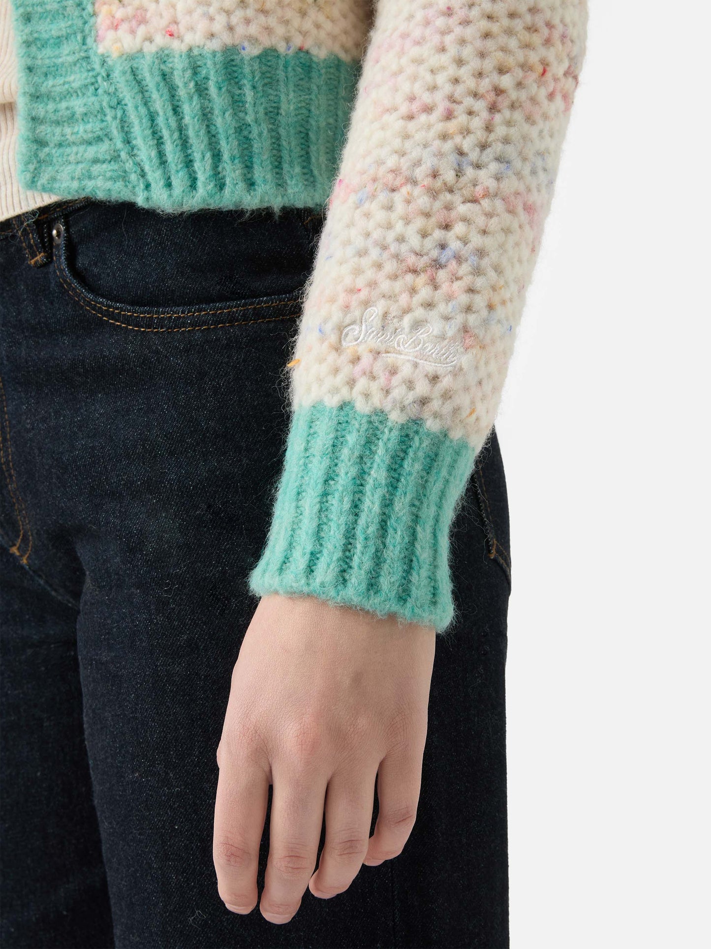 Cardigan Meribel in morbida maglia mélange