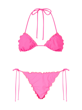 Woman fluo pink classic triangle bikini Sagittarius Miami - MC2 Saint Barth