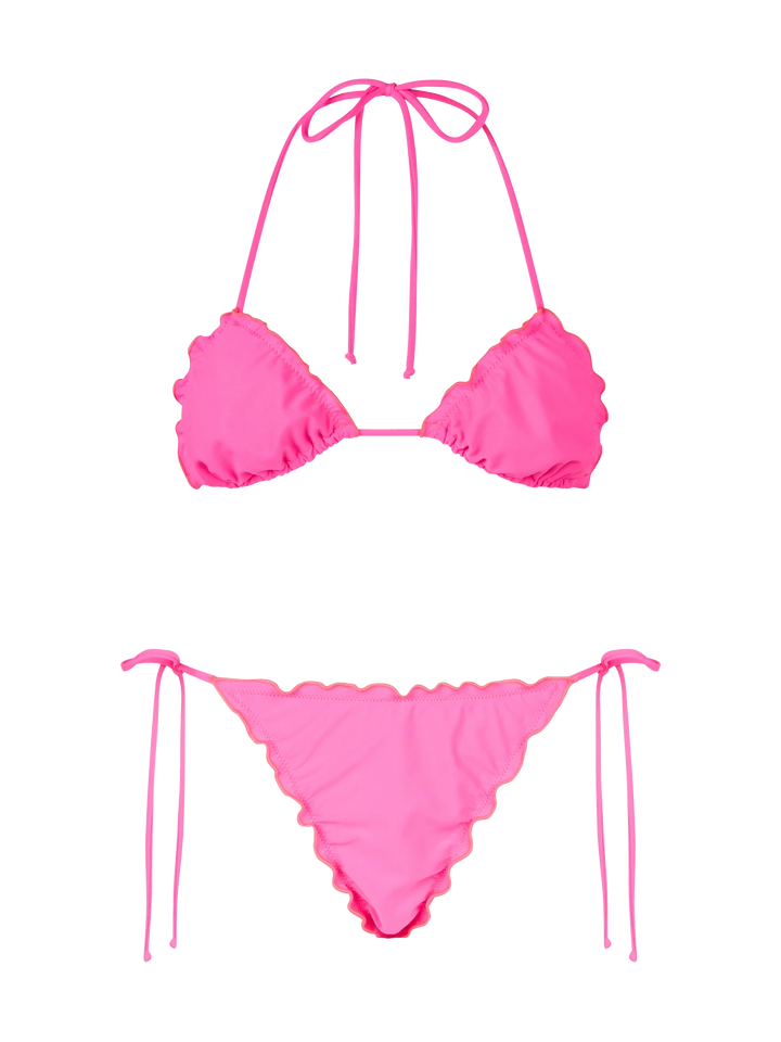 Woman fluo pink classic triangle bikini Sagittarius Miami - MC2 Saint Barth