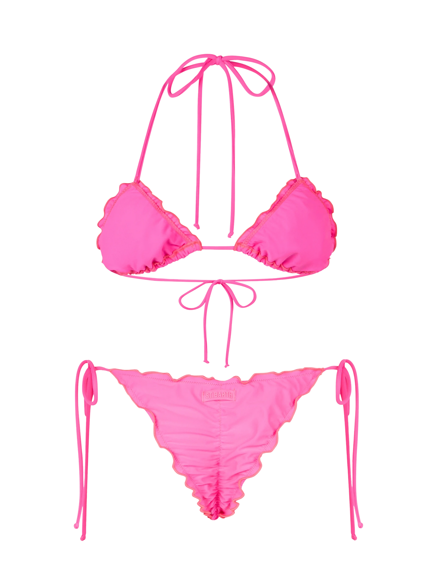 Woman fluo pink classic triangle bikini Sagittarius Miami - MC2 Saint Barth