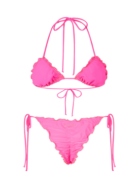 Woman fluo pink classic triangle bikini Sagittarius Miami - MC2 Saint Barth