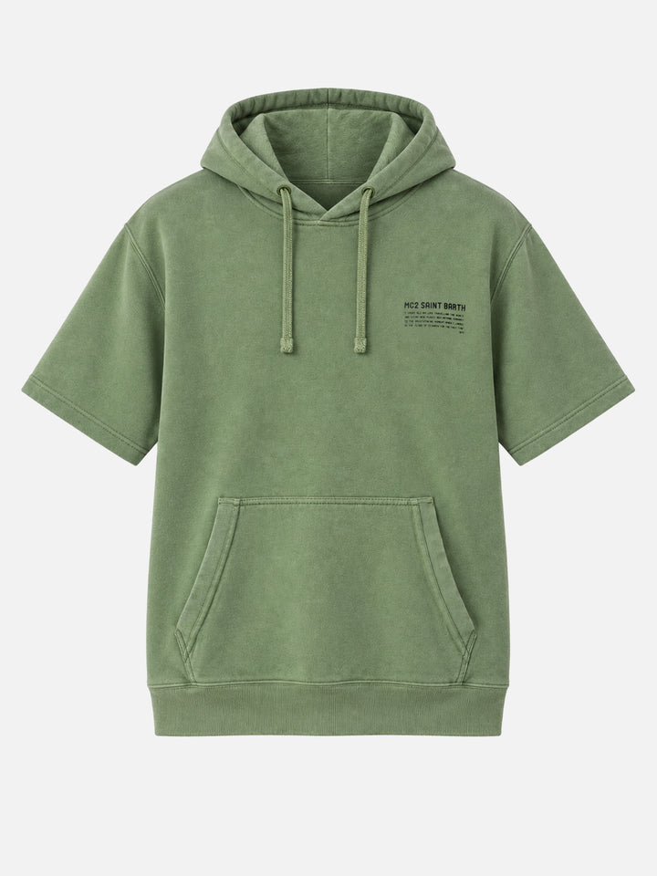 Mike Hoodie mit kurzen Ärmeln in Grün 