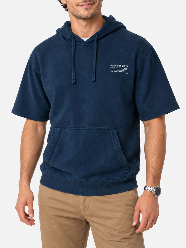 Mike navy short-sleeve hoodie