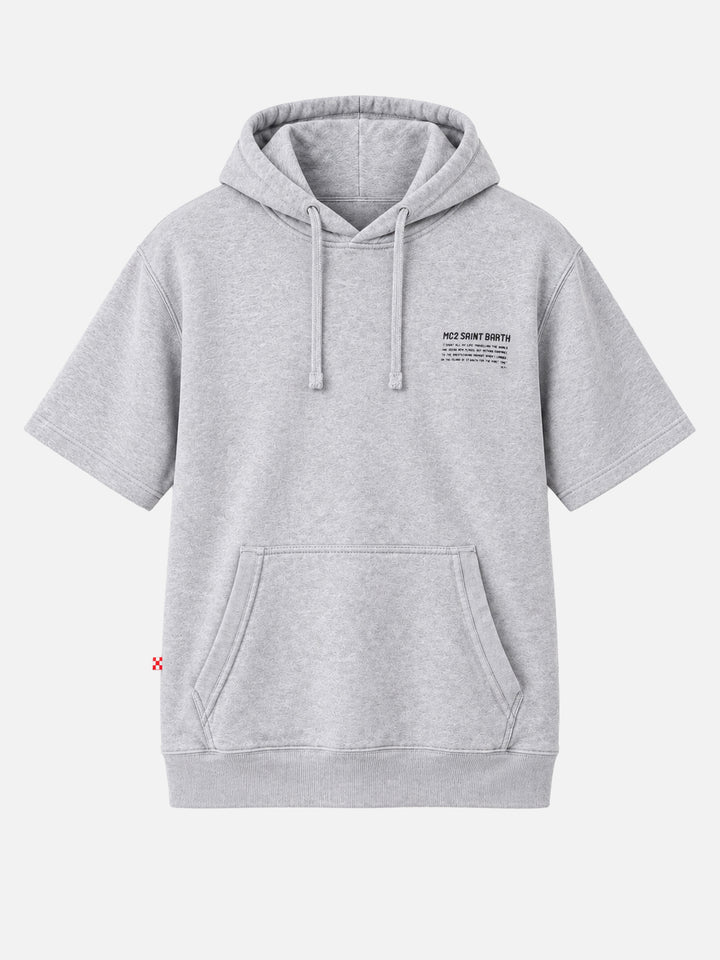 Sudadera con capucha de manga corta Mike gris 