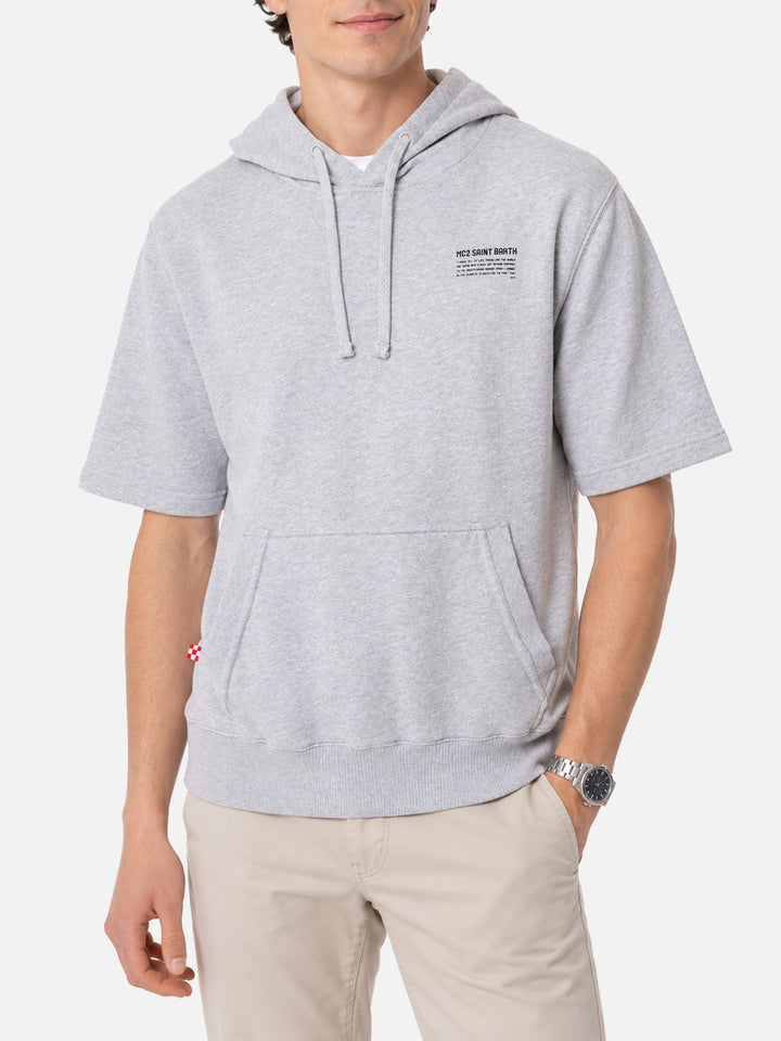 Sudadera con capucha de manga corta Mike gris 