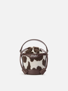 Borsa a secchiello Mila Tweed in misto lana tweed muccato