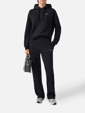 Mindy hoodie in black cotton–lurex blend