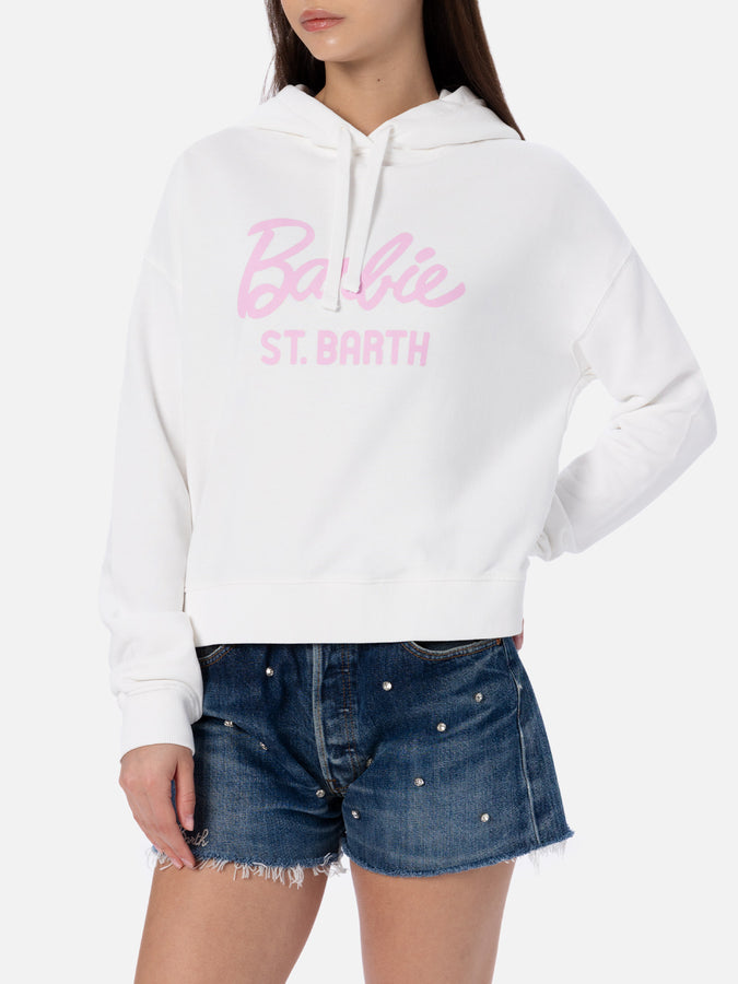 Mc2 Saint Barth Woman cotton hoodie Mindy with Barbie logo | BARBIE SPECIAL EDITION