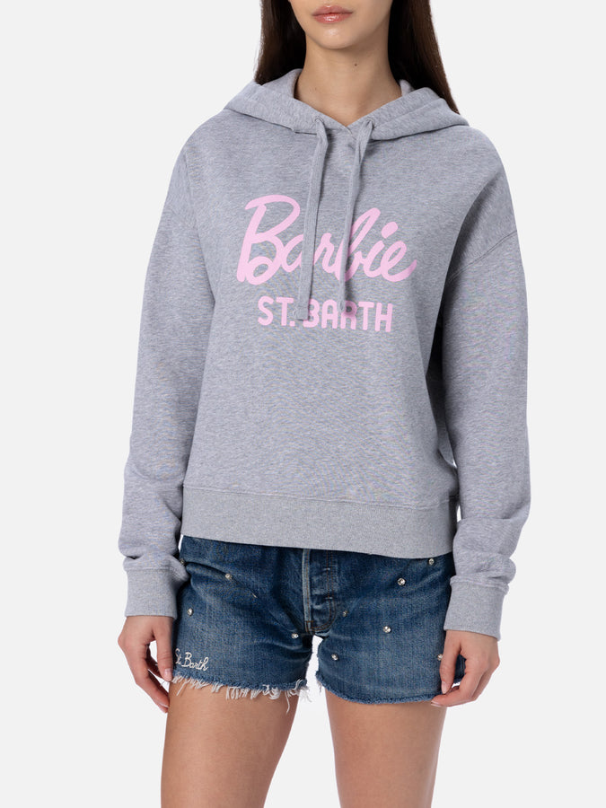 Mc2 Saint Barth Woman cotton hoodie Mindy with barbie logo | BARBIE SPECIAL EDITION