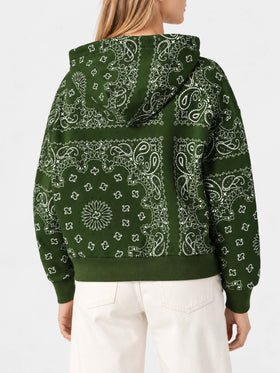 Sudadera con capucha Green Mindy con estampado bandana 
