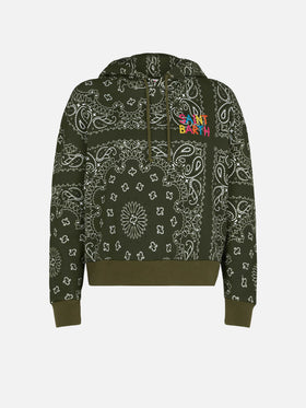 Sudadera con capucha Green Mindy con estampado bandana 