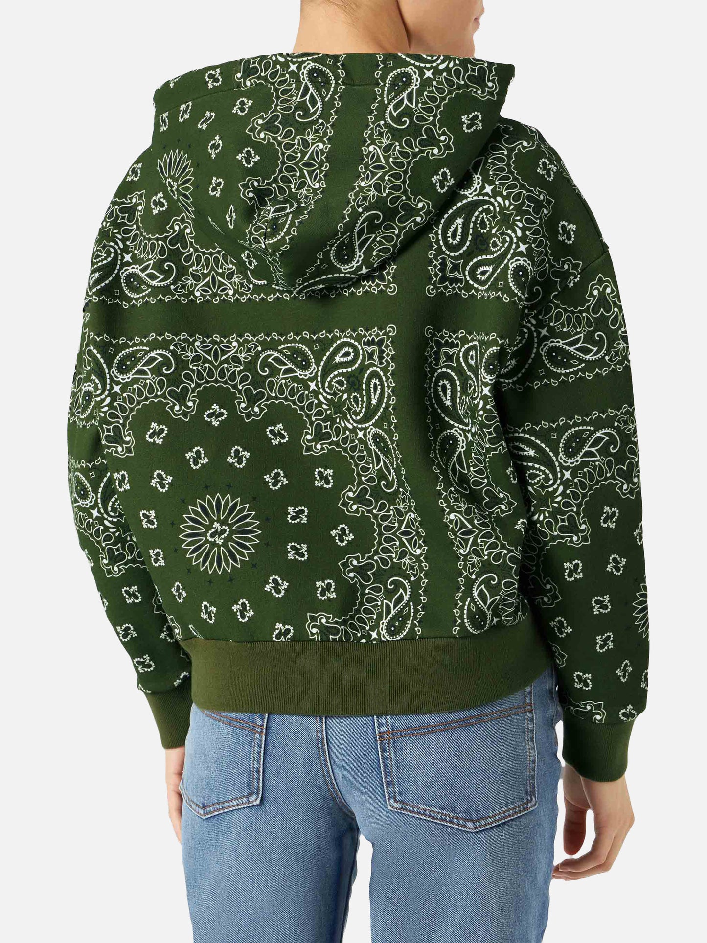 Sudadera con capucha Green Mindy con estampado bandana 