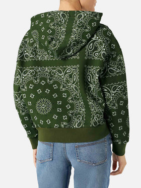 Sudadera con capucha Green Mindy con estampado bandana 