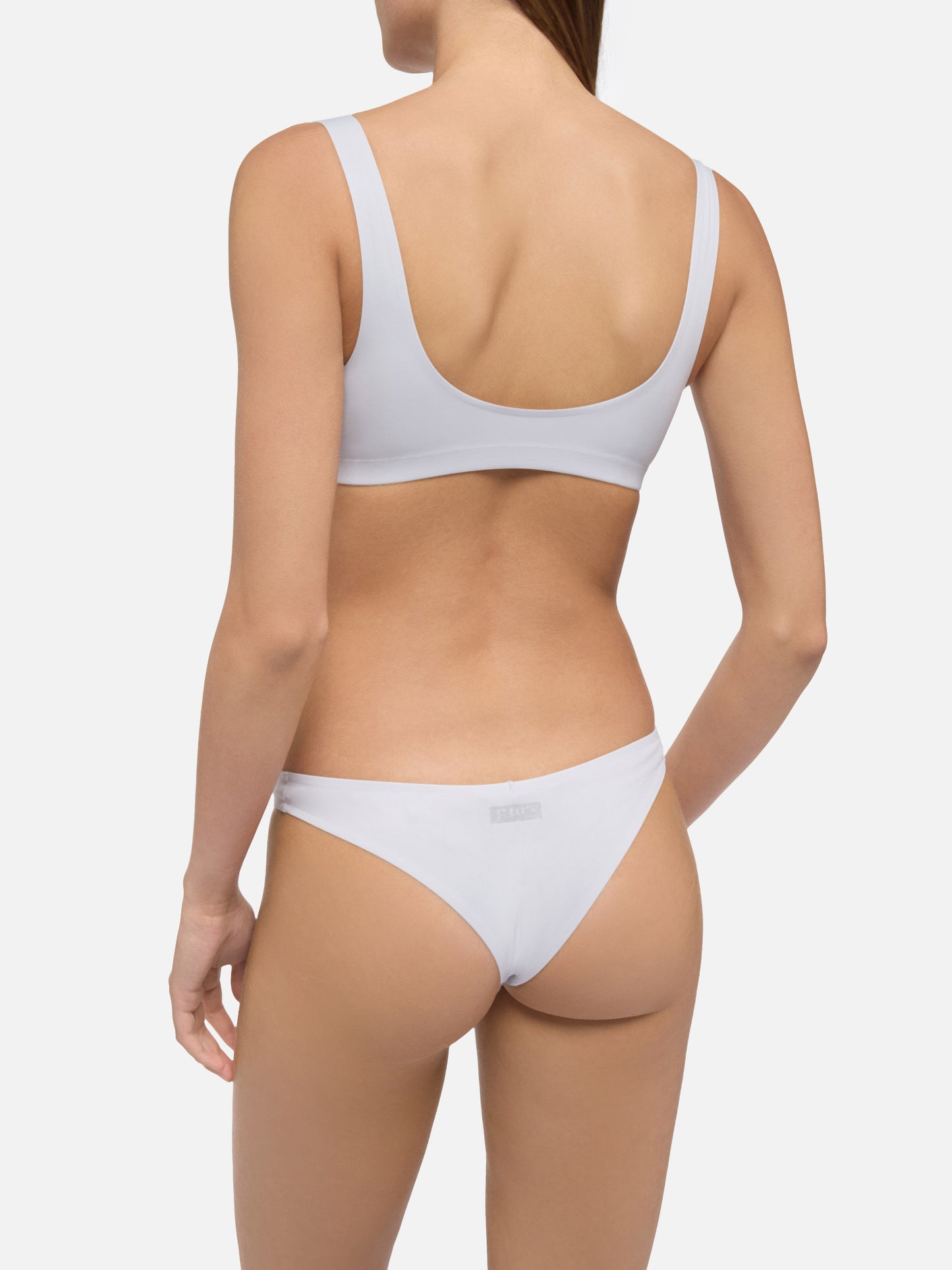 Afrodite heatsealed silver cheeky swim briefs - Minerva silver heatsealed classic bralette - MC2 Saint Barth