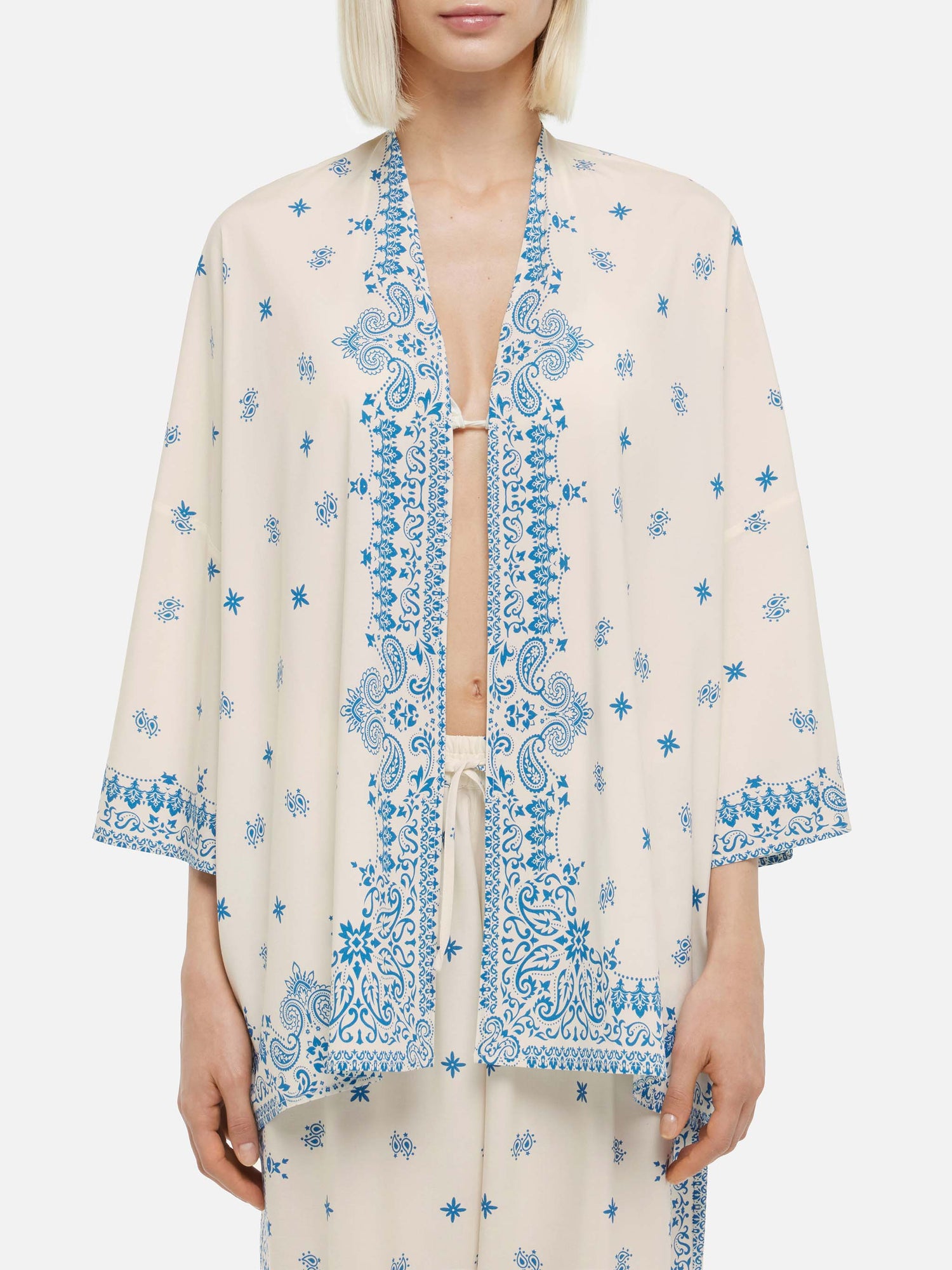 Milos kimono jacket with bandanna placed print - MC2 Saint Barth